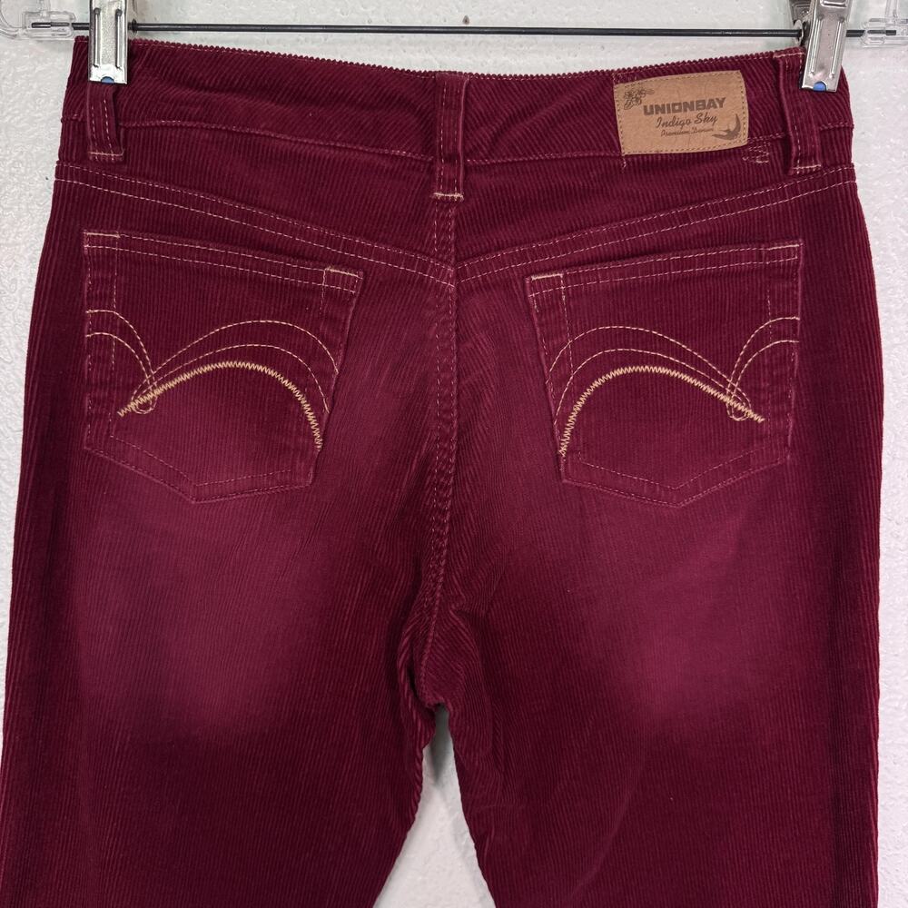 Union Bay Jeans Girls 12 Corduroy Bootcut Flare Red 27 Vintage Y2K Juniors NEW - Picture 6 of 11